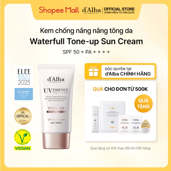 Giá bán và địa chỉ mua kem chống nắng D'Alba chính hãng tại Shopee Mall