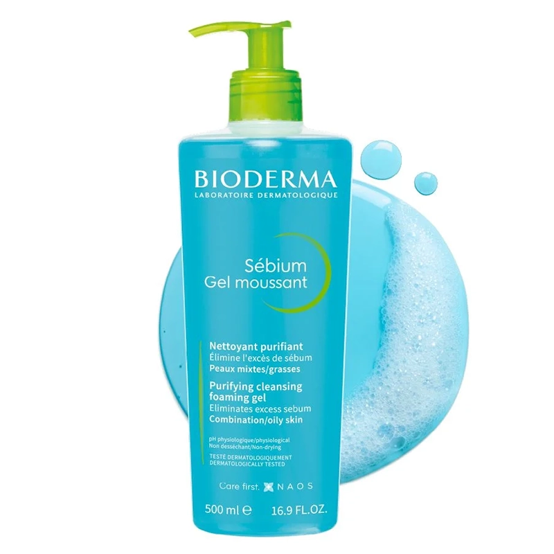 Sữa rửa mặt Bioderma dung tích lớn 500ml có vòi pump tiện lợi