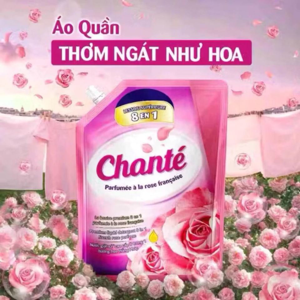 Nước giặt xả Chanté mang đến 8 công dụng toàn diện: sạch, mềm, thơm lâu trong một bước giặt