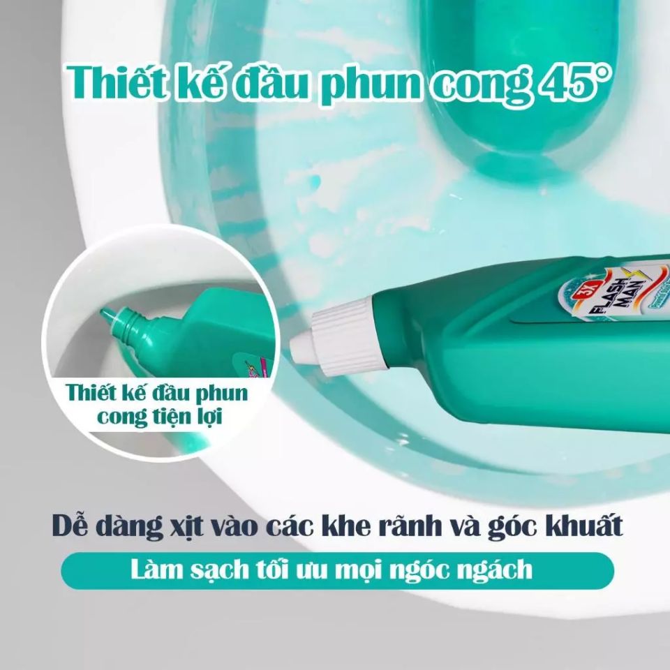 Cách dùng nước tẩy bồn cầu Flashman