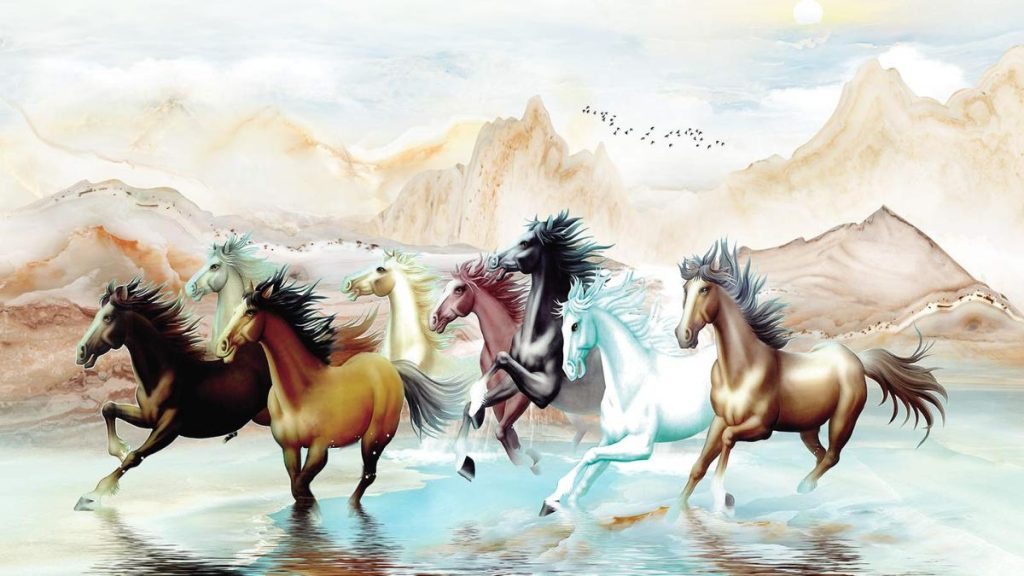 Bức tranh 8 con ngựa Mã Đáo Thành Công phi nước đại tượng trưng cho sự thành công, may mắn và thịnh vượng.