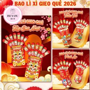 Bộ lì xì gieo quẻ 12 con giáp Tết Bính Ngọ 2026 cao cấp