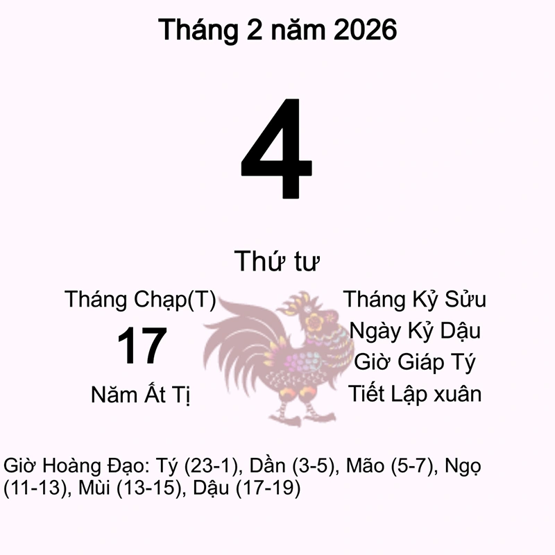 ngày giờ hoàng đạo tiết Lập xuân 2026 trên lịch vạn niên